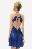 Sax Mavi Sırt Dekolteli Saten Gecelik thumbnail 2