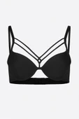 Siyah Göğsü İp Detaylı Sütyen thumbnail 2