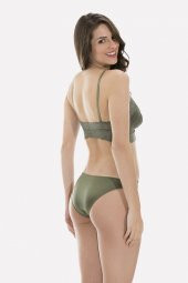Haki Yeşil Dantel Bralet Takım - 3