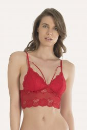 Kırmızı Dantel Bralet Takım - 1