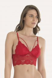 Kırmızı Dantel Bralet Takım - 5