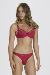 Fuşya Taşlı Sütyen Külot Takımı - 1