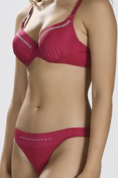 Fuşya Taşlı Sütyen Külot Takımı - 2
