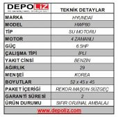 Hyundai Hwp80 Benzinli Su Motoru 6 5hp 3 Parmak İpli - 4