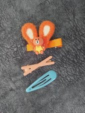 Sevimli Ayıcık Toka Bebek Saç Klipsli Pens Toka Sevimli Çocuklar Kız Saç Toka Aksesuarları - 1