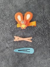 Sevimli Ayıcık Toka Bebek Saç Klipsli Pens Toka Sevimli Çocuklar Kız Saç Toka Aksesuarları - 1