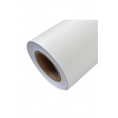 Beyaz Karbon Folyo 3d Hava Kanallı Kaplama Folyosu 152 Cm x 100 cm - 1