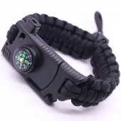 Paracord Survival Ateş Başlatıcı Magnezyum Çubuğu Bıçak Pusula İkaz Düdüklü Bileklik - 4