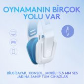 Logitech G335 Kablolu Kulak Üstü Oyuncu Kulaklığı Beyaz 981-001018 - 3