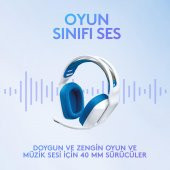 Logitech G335 Kablolu Kulak Üstü Oyuncu Kulaklığı Beyaz 981-001018 - 8