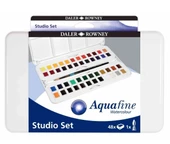 Daler Rowney Aquafine Studio Plastik Kutu Set 48'li Yarım Boy Sulu Boya thumbnail 1