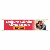 Doğum Günü Pankartı (Anne) - 14 75x300 cm - 1