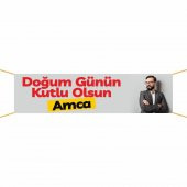 Doğum Günü Pankartı (Amcam)-19 75x300 cm - 1