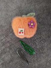 Elma Meyveli Renkli Peluş Çıt Çıt Toka 11423 thumbnail 1