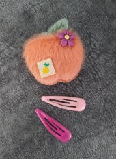 Elma Meyveli Renkli Peluş Çıt Çıt Toka 11426 - 1