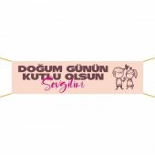 Doğum Günü Pankartı (Sevgilim) -6 75x300 cm - 1