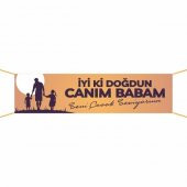 Doğum Günü Pankartı (Babacığım) -8 75x300 cm - 1
