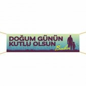 Doğum Günü Pankartı (Baba) - 9 75x300 cm - 1