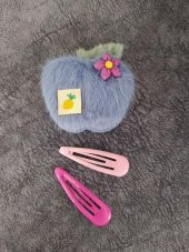 Elma Meyveli Renkli Peluş Çıt Çıt Toka 11436 - 1