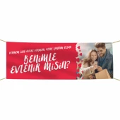 Kişiye Özel Resimli Benimle Evlenir misin? Kumaş Pankart - 1