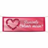 Benimle Evlenir misin? Kumaş Pankart - 1