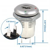 12mm Elektronik Anahtarlı Aç Kapa Kilidi - 1/2 Key Switch SPST - 4