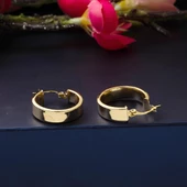 Klasik Düz Halep Altın Küpe thumbnail 4