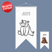 Ayı Kırlangıç Boyama Kumaşı 50x70 cm - 1