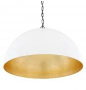 MYLİGHTS BEYAZ İÇİ ALTIN ZİNCİRLİ VİNTAGE RUSTIK METAL SARKIT 40 CM - 1