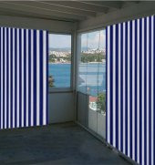 Ceylan Home Balkon Perdesi Mavi Kalın Çizgili 550x250 thumbnail 2