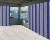 Ceylan Home Balkon Perdesi Mavi İnce Çizgili 150x250 - 1