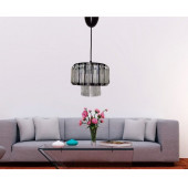 TEKLİ PİRAMİT PLASTİK TAŞLI OPTİK CAMLI SARKIT SİYAH - 1