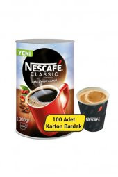 Nescafe Classic 1000 Gr Kahve Teneke Kutu + 100 adet Karton Bardak - 1