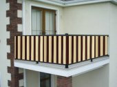 Ceylan Home Balkon Demiri Perdesi Bağcıklı Kahverengi Sarı 450x80 - 1