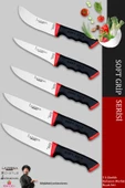 Lazbisa Soft Grip Mutfak Bıçak Seti Et Ekmek Sebze Bıçağı 5 Li Set Günlük Kullanım ( Mtf-784 ) - 1