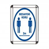 Mesafeni Koru A3 Cerceveli Uyarı ve Yönlendirme Levhası - 1
