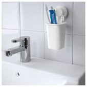Diş Fırçalık Vantuzlu Banyo Diş Fırçalığı MeridyenDukkan Beyaz Renk - 2