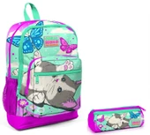 Coral High İlkokul Sırt Çantası ve Kalemlik Seti - Sevimli Kedi ve Kelebek thumbnail 1