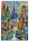 Star Puzzle 1000 Parça Galata Kulesi Puzzle(Altın Varaklı) - 1