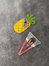 Ananas Karpuz Dilimi Meyveli İp Örgü Çıt Çıt Toka - 2