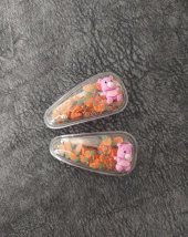 Ayıcık İçi Boncuklu Havuç Meyveli Çıt Çıt Toka Saç Aksesuar - 1