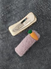 Sevimli Civ Civ Havuç Renkli Tokalar Sevimli Kız Çocuk Saç Aksesuarları thumbnail 3