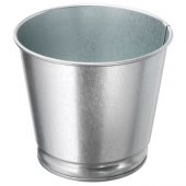 Galvanizli Gümüş Renk Saksı Bitki Çiçek Saksısı 9 cm MeridyenDukkan Çelik - 1