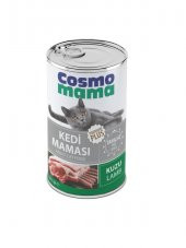 COSMO MAMA  Premium Kedı Kuzu Etlı Yetıskın Konserve Mama  24 Adet  X 415 GR 70 ETLI PATE - 1