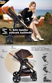 Yeni Doğan Set 9 İn 1 Baby Home 985 Tavel Sistem Bebek Arabası Ve 600 Park Yatak Oyun Parkı Beşik - 6