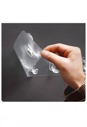 Hayal sepeti Askılık Şeffaf 5li Yapışkanlı Askı Banyo ve Mutfak Düzenleyici Askısı - 2