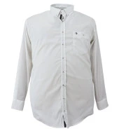 Büyük Beden BATTAL BOY Pamuklu Beyaz Spor Gömlek Uzun Kol thumbnail 1