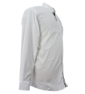 Büyük Beden BATTAL BOY Pamuklu Beyaz Spor Gömlek Uzun Kol thumbnail 2