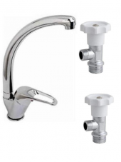 Kuğu Eviye veya Lavabo Bataryası Ara Musluk 2 li set - 1