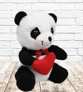Elinde Kalp Tutan Sevimli Peluş Panda - 35 cm - 5